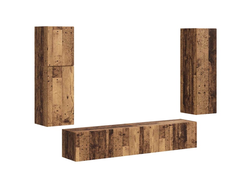  Ensemble meuble tv - banc tv - meuble de rangement 4 pcs bois ancien bois d'ingénierie  - Conforama A