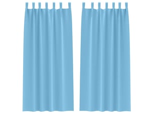 Lot de 2 rideaux occultants, rideaux black-out avec anneaux bleu clair 245 x 140 cm cf44594