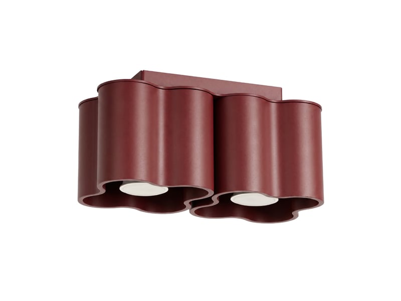  Plafonnier ovio 2 bordeaux gu10 aluminium moderne 12x24.5x12cm SL.3366 - Conforama A