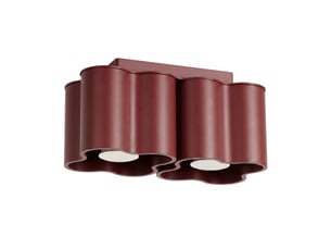 Plafonnier ovio 2 bordeaux gu10 aluminium moderne 12x24.5x12cm