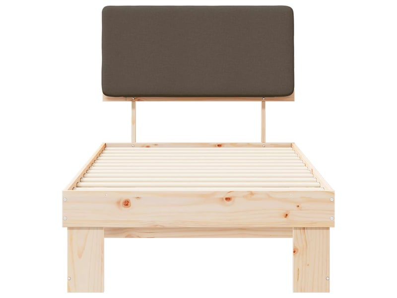  Lit simple- lit adulte -  cadre de lit avec tête de lit rembourrée taupe 90 x 190 cm  - Conforama D