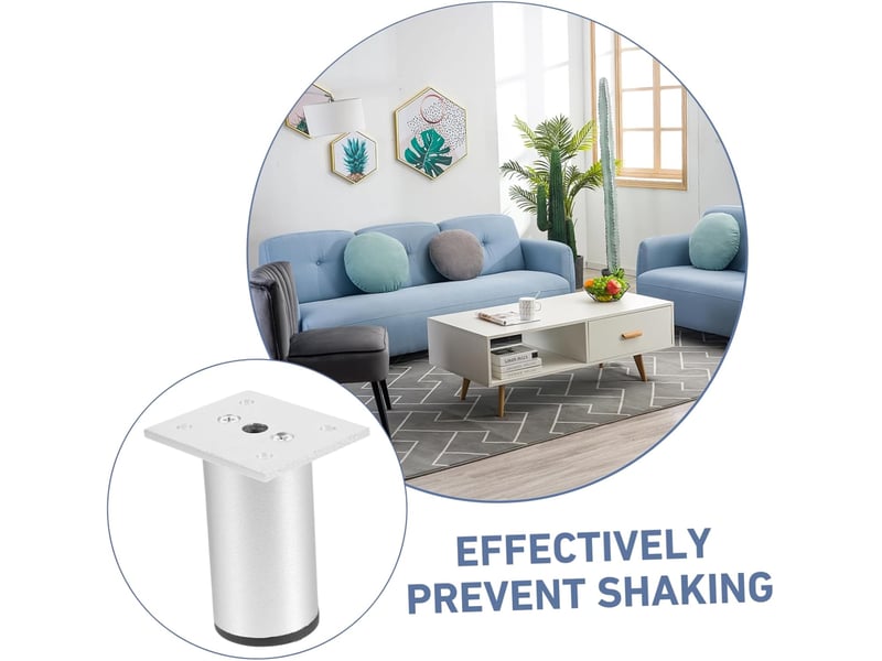  4pièces meuble aluminium réglables pour et commode supports de table courts avec pré-perçage pour installation facile  - Conforama C