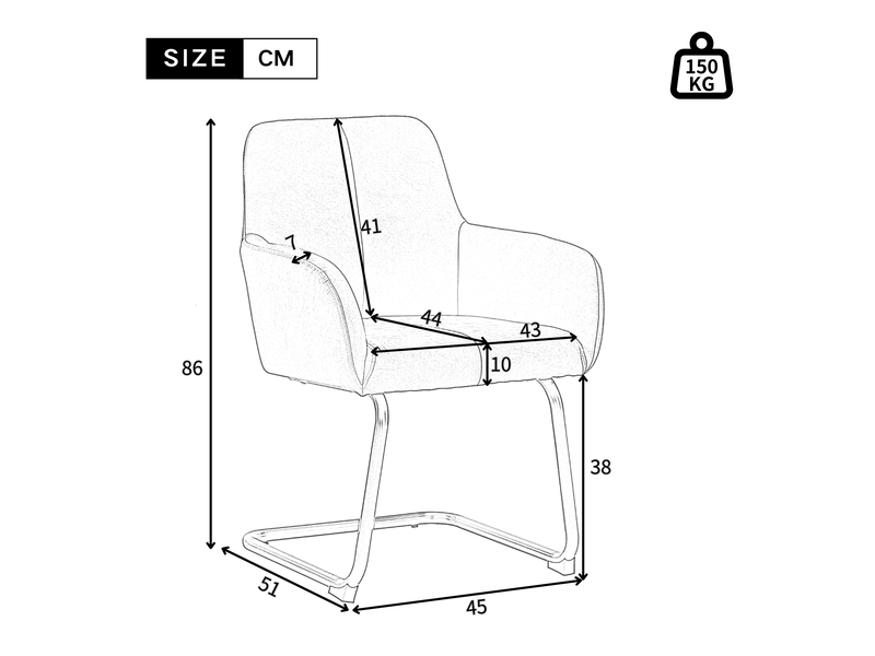  Chaise de salle à manger lot de 6 avec accoudoirs et dossier ergonomique  - cuir microfibre gris  - Conforama D