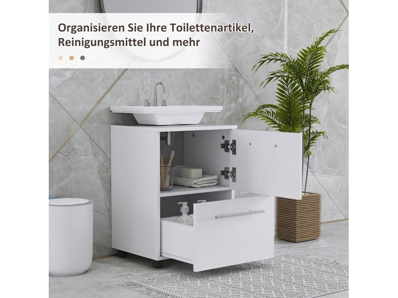  Meuble de salle de bain sous vasque blanc  - Conforama D