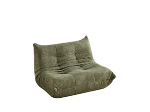 Canapé droit style togo en chenille, 2 places, sol sans accoudoirs, mousse à mémoire, 83x127x99 cm, vert