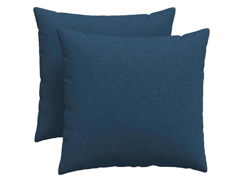 Lot de 2 coussins de canapé, coussins décoratifs tissu bleu 50 x 50 cm cf58777 - Conforama A