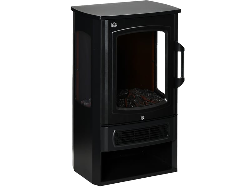  Poêle électrique led 44,5x32x74 cm effet flamme métal noir  - Conforama A