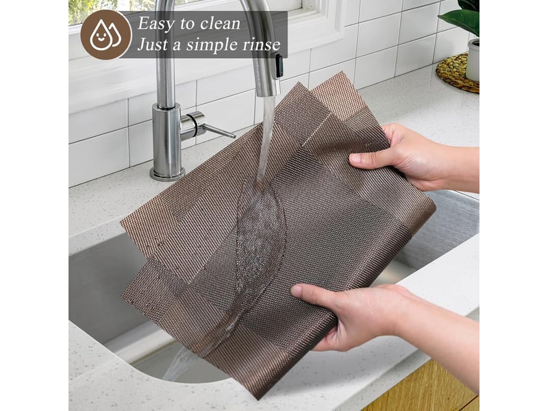 Lot de 8 sets de table en vinyle – résistants à l'usure et à la chaleur, marron, 45x30 cm - Conforama D