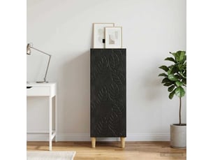 Buffet - bahut - meuble de rangement noir 33 x 34,5 x 90 cm bois d'ingénierie