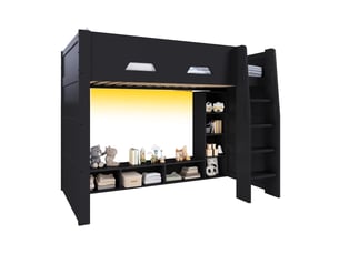 Lit mezzanine 90x200 cm coloris noir