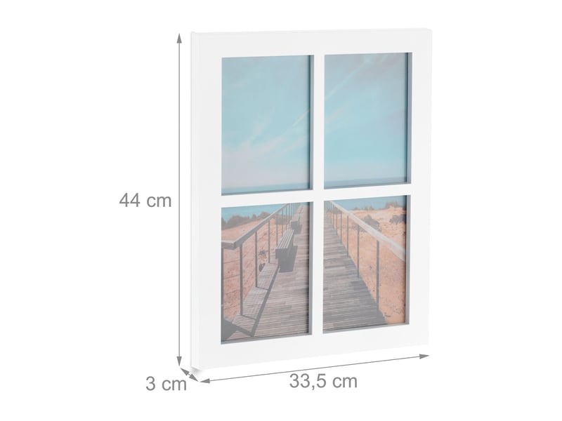  Cadre photo pêle-mêle moderne 44 x 33,5 x 3 cm pour 4 photos en plastique noir 13_0010590  - Conforama B