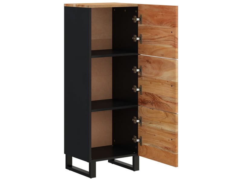  Buffet - bahut - meuble de rangement avec 3 portes 40x33x110 cm bois massif d'acacia et fer  - Conforama E