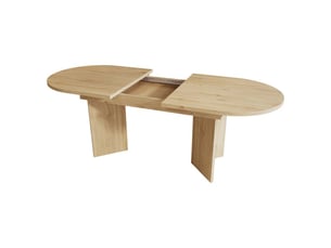 Table à manger extensible - 140180x90 cm - pour 6–8 personnes - chêne - mdf - plateau épaissi 18mm - coins arrondis