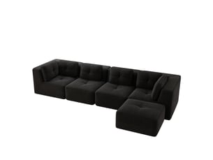 Canapé modulable, canapé 4 places – base antidérapante, assise profonde, sans cadre, en velours côtelé, sans montage