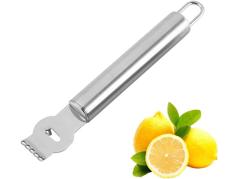  1 pièces epluche-citron en acier inoxydable 304 epluche-citron professionnel avec couteau à cannelle pour les cocktails, les citrons  - Conforama A