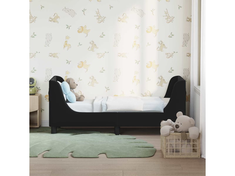  Lit simple- lit adulte -  cadre de lit pour tout-petit avec tête de lit noir 70 x 140 cm  - Conforama B