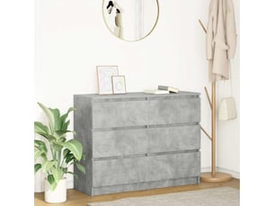 Buffet - bahut - meuble de rangement gris béton 100x35x76 cm bois d'ingénierie