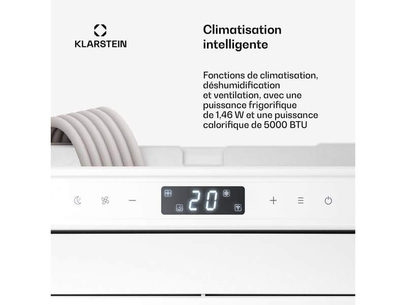  Klarstein climatiseur mobile chillavan pour camping-cars 5000 btu 33 cm 20 m² classe a blanc  - Conforama C