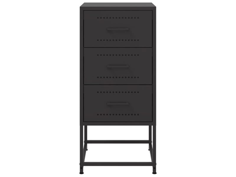 Lot de 2 tables de chevet - cabinet de chevet - table de nuit noir 36x39x78 cm acier  - Conforama E
