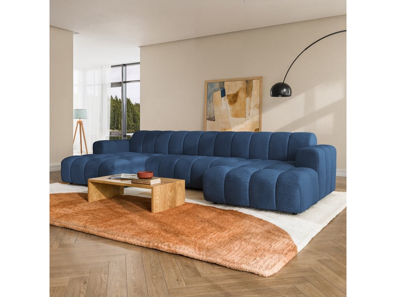 Canapé d'angle aenis, tkanina strukturalna bleu - Conforama B