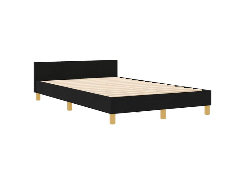  Lit double- lit adulte -  cadre de lit avec tête de lit noir 120 x 190 cm tissu  - Conforama C