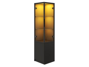 Vitrine coloris noir 2 étagère(s) OKWISH  - 40 cmx160 cm