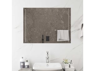 Miroir de salle de bain, miroir de toilette led transparent 80 x 60 cm verre trempé cf62621