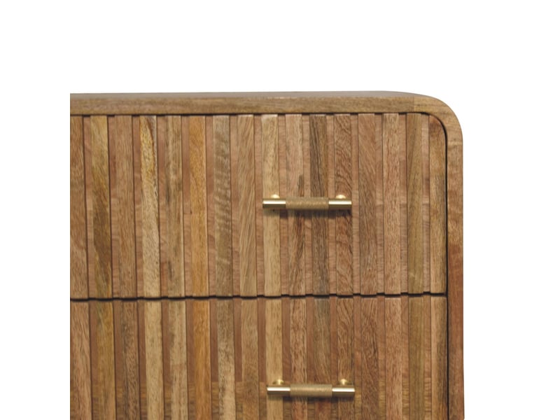  Artisan furniture commode striée t-bar en bois massif  - Conforama D