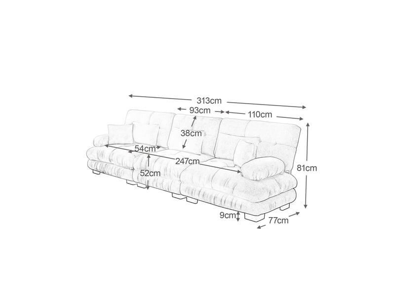  Canapé d'angle 3 places marron en tissu chenille - convertible, rembourré, assise profonde  - Conforama C