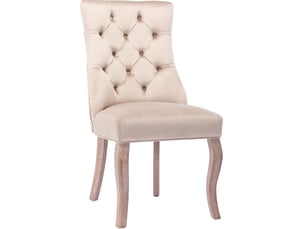 Lot de 6 chaises salle à manger 97x51x47 cm, structure bois, velours beige, dossier haut, assise rembourrée et agréable