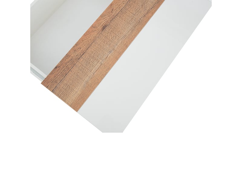  Table basse carrée blanche 70x70 cm avec plateau extensible et rangement caché, finition brillante  - Conforama W