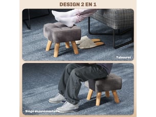 Pouf / repose pied gris