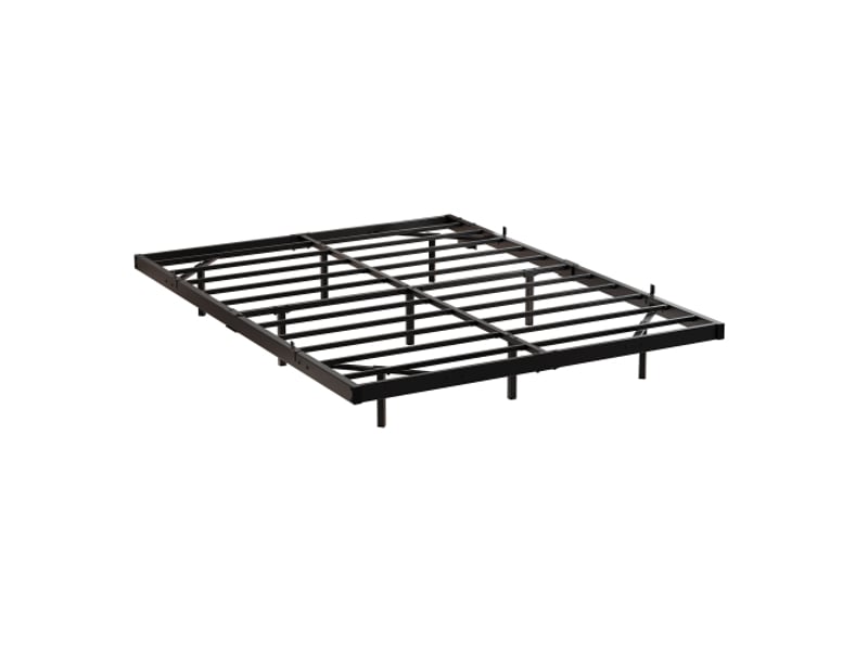  Cadre de lit flottant en métal 120x200 cm, led et usb, lattes robustes, noir, montage facile, design moderne  - Conforama D