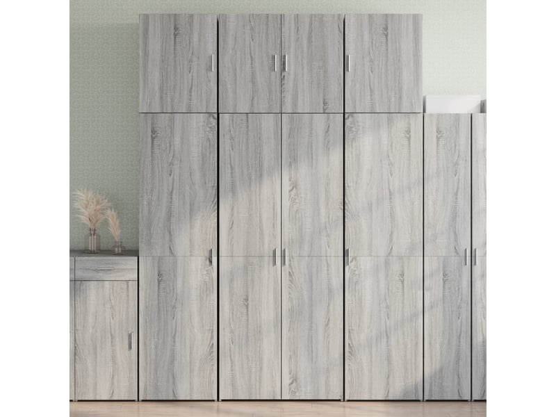 Buffet haut - bahut - meuble de rangement sonoma gris 80x42,5x249 cm bois d'ingénierie - Conforama B