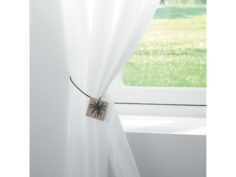  Embrasse de rideau aimantée cycas 43cm noir  - Conforama C