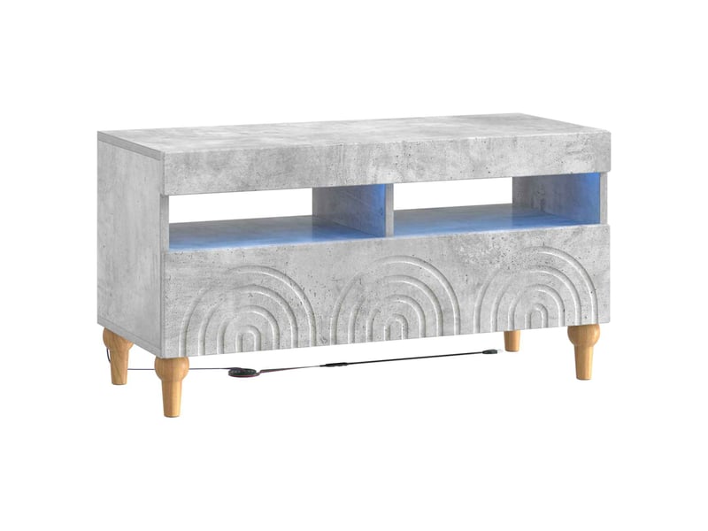  Ensemble de 3 meubles tv led gris béton bois d'ingénierie shl72342  - Conforama E