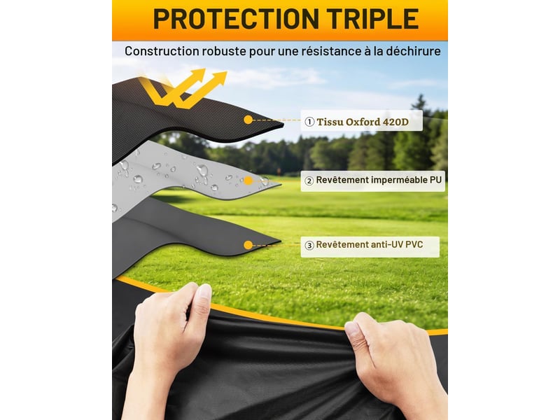  Housse tondeuse autoportée bâche de protection tracteur de pelouse 210d 200x161x136cm  - Conforama D