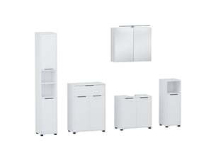 Vicco meubles bain, blanc, 5 pièces