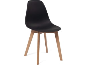 Lot de 4 chaises de cuisine scandinaves nao noires avec pieds en hêtre clair