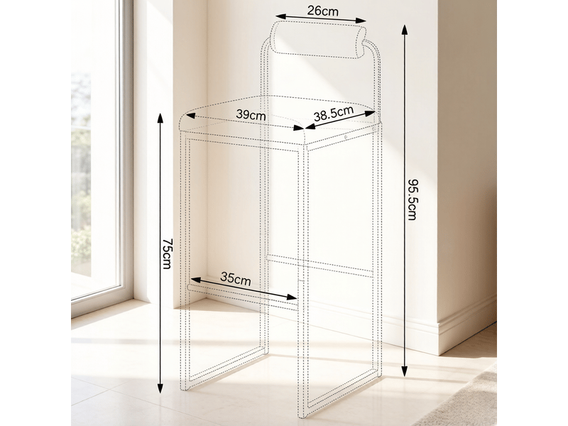  Tabourets de bar lot de 2 avec dossier et repose-pieds - lpospi - assise rembourrée, acier, velours - noir  - Conforama D