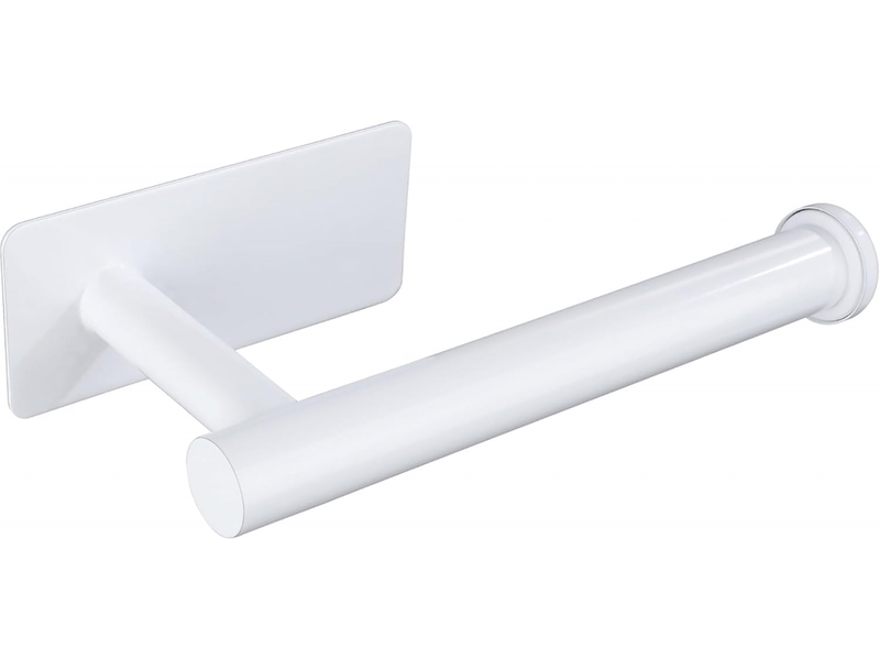 Porte-papier toilette en acier inoxydable, sans perçage, adapté à la salle de bain et à la cuisine, carré blanc  - Conforama A