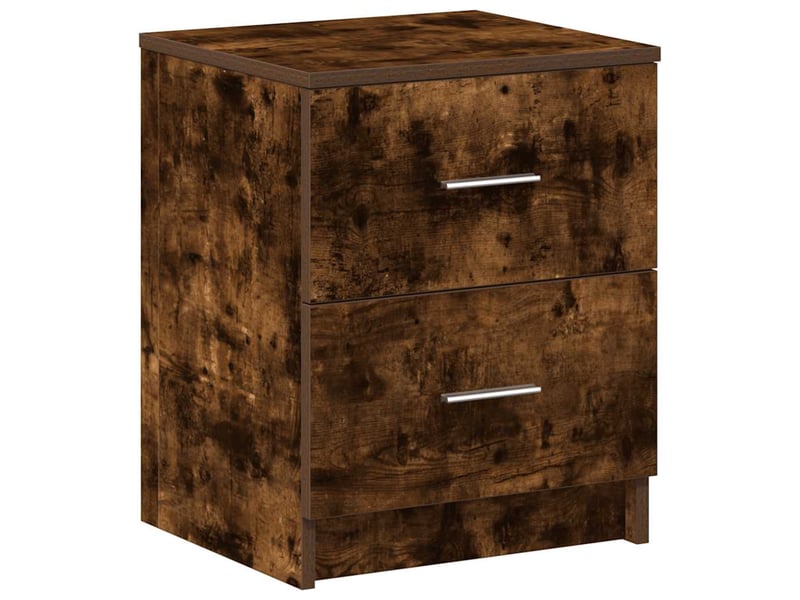  Lot de 2 tables de chevet - cabinet de chevet - table de nuit avec 2 tiroirs chêne fumé 40x36x50 cm  - Conforama D