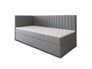 Lit avec rangement 100x200 cm <strong>MASSENO</strong>  <strong></strong> coloris gris