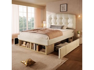 Lit avec rangement 90x200 cm SOGEU coloris bicolore