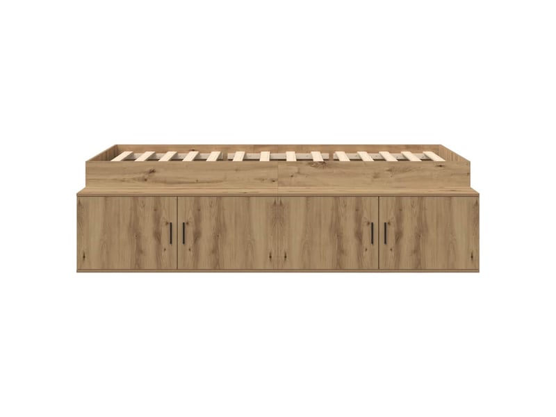  Lit simple- lit adulte -  cadre de lit chêne artisanal 100 x 200 cm bois d'ingénierie  - Conforama D