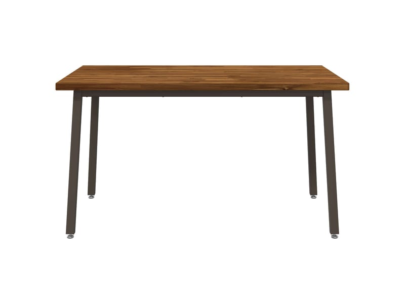  Table à manger moderne 140x80x75 cm bois d'acacia massif naturel et café shl78440  - Conforama D