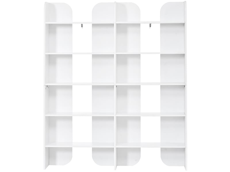  Bibliothèque 135x25x160 cm 5 niveauxouverte, grand rangement, étagère ouverte, panneauxde particules, blanc  - Conforama A