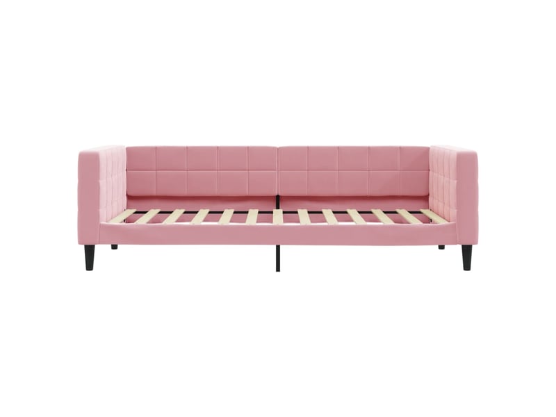  Lit simple- lit adulte -  lit de repos rose 100x200 cm velours  - Conforama B