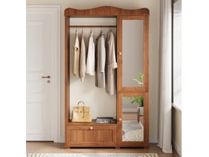 Armoire 2 porte(s) battante  1 tiroir(s) <strong>MAISENTIEL</strong> <strong></strong> coloris bois foncé largeur 115.5 cm