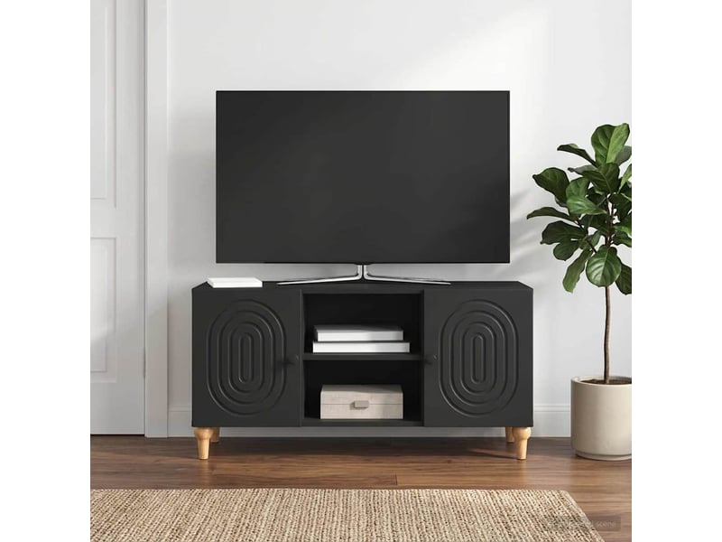  Meuble tv - banc tv - meuble de rangement noir 102 x 34,5 x 50 cm bois d'ingénierie  - Conforama B